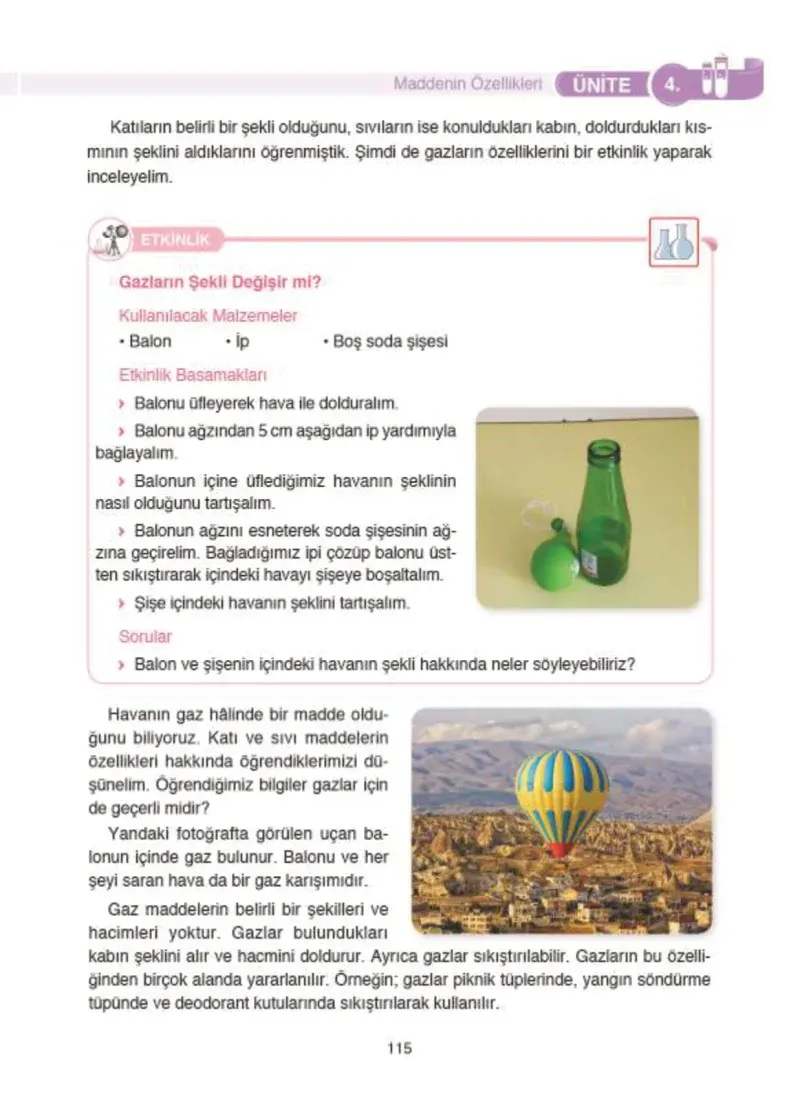4. Sınıf Fen Bilimleri Ders Kitabı Cevapları SDR İpekyolu Yayıncılık Sayfa 115
