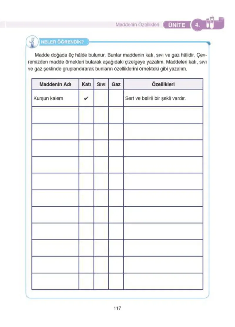 4. Sınıf Fen Bilimleri Ders Kitabı Cevapları SDR İpekyolu Yayıncılık Sayfa 117