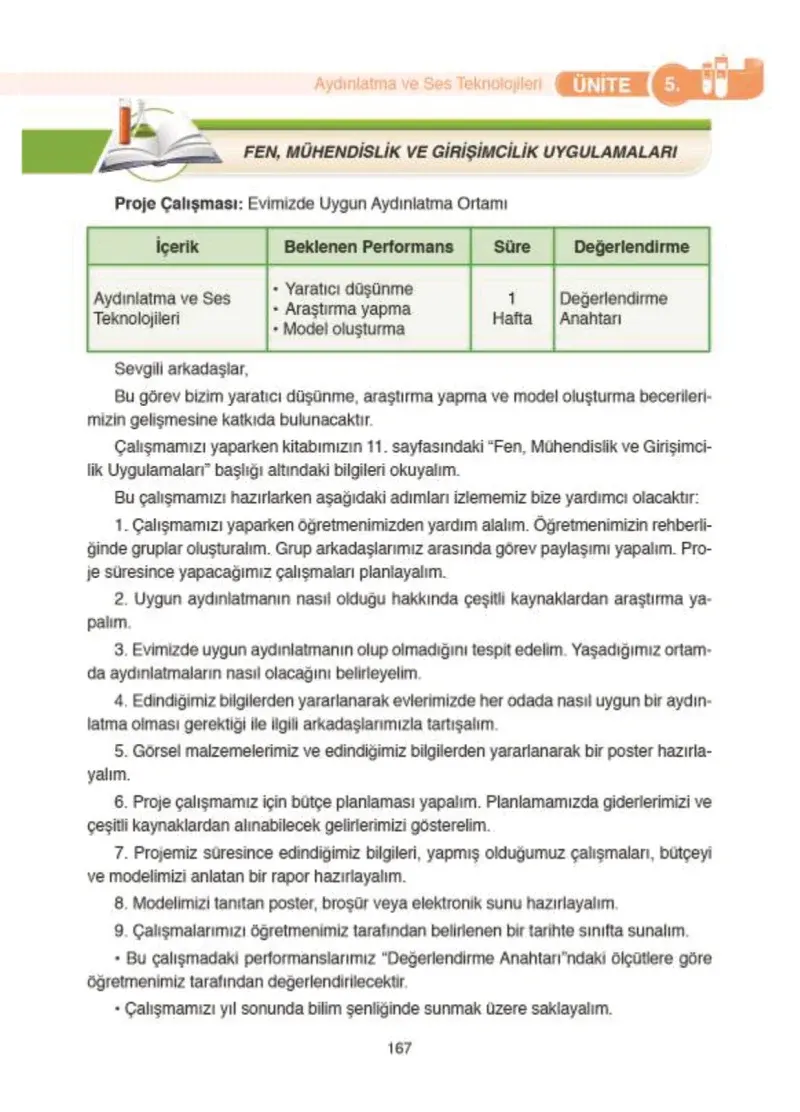 4. Sınıf Fen Bilimleri Ders Kitabı Cevapları SDR İpekyolu Yayıncılık Sayfa 167