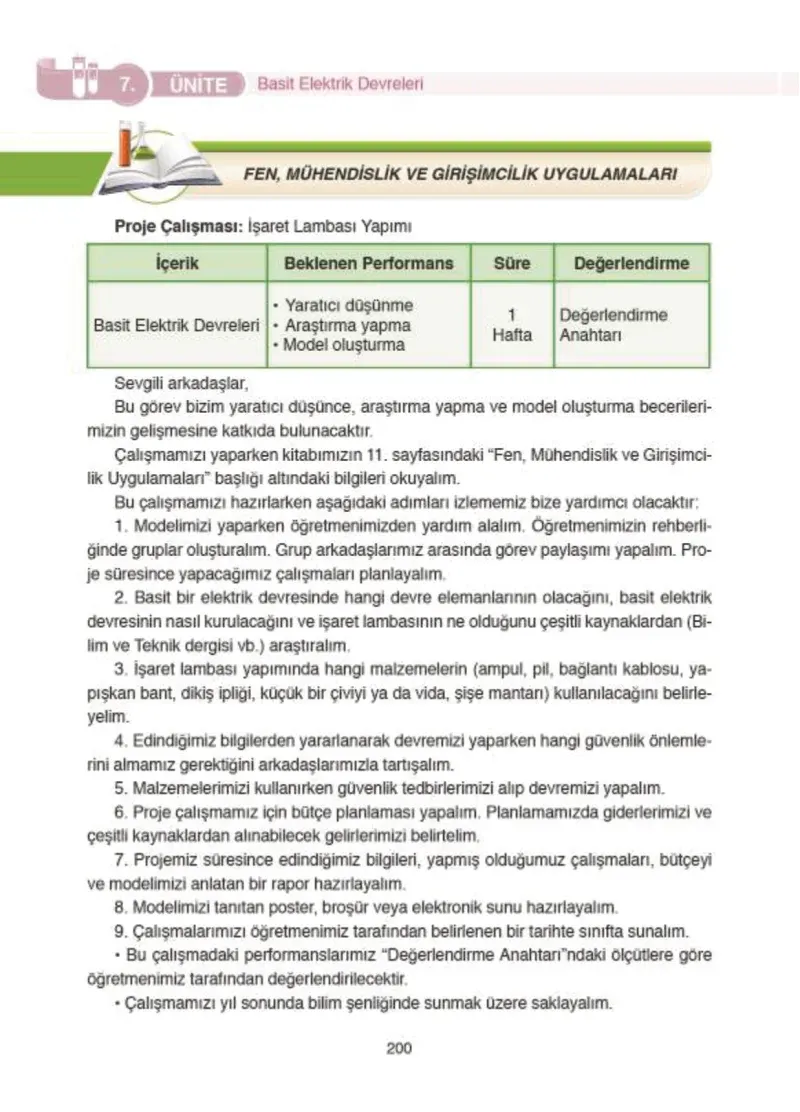4. Sınıf Fen Bilimleri Ders Kitabı Cevapları SDR İpekyolu Yayıncılık Sayfa 200