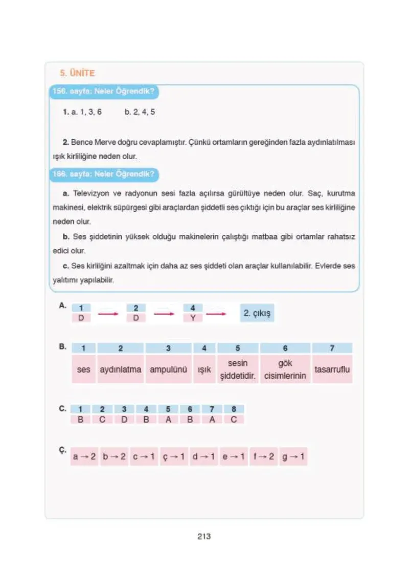 4. Sınıf Fen Bilimleri Ders Kitabı Cevapları SDR İpekyolu Yayıncılık Sayfa 213