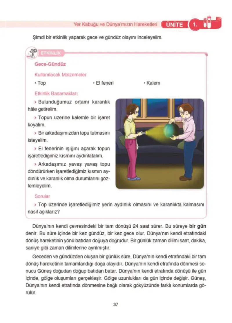 4. Sınıf Fen Bilimleri Ders Kitabı Cevapları SDR İpekyolu Yayıncılık Sayfa 37