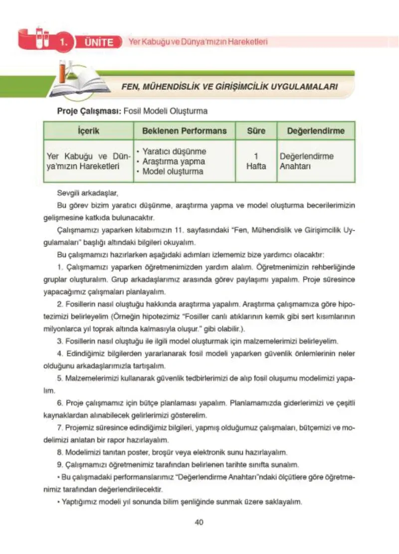 4. Sınıf Fen Bilimleri Ders Kitabı Cevapları SDR İpekyolu Yayıncılık Sayfa 40