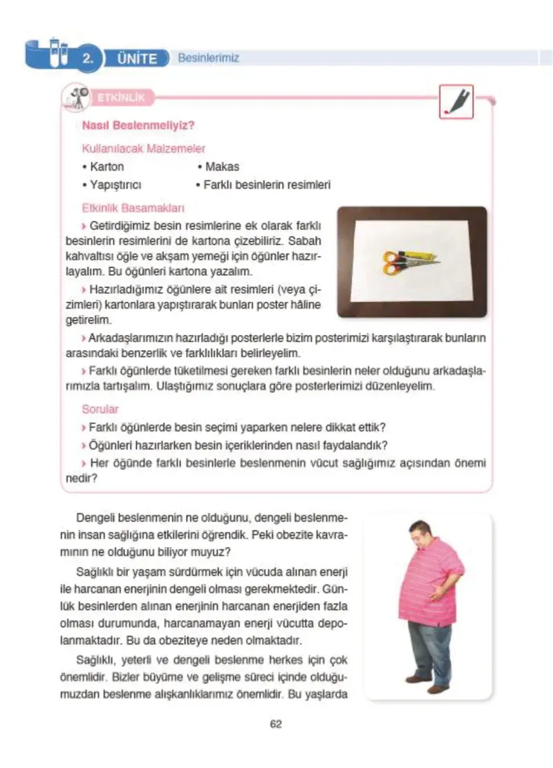 4. Sınıf Fen Bilimleri Ders Kitabı Cevapları SDR İpekyolu Yayıncılık Sayfa 62