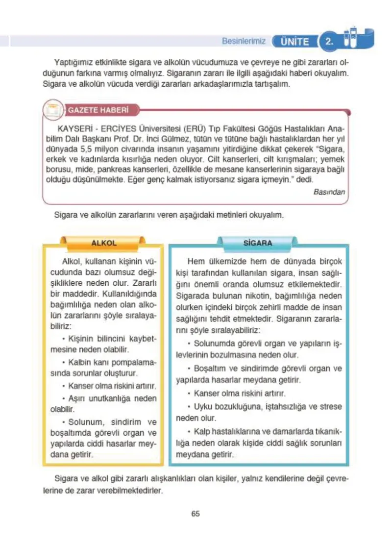 4. Sınıf Fen Bilimleri Ders Kitabı Cevapları SDR İpekyolu Yayıncılık Sayfa 65