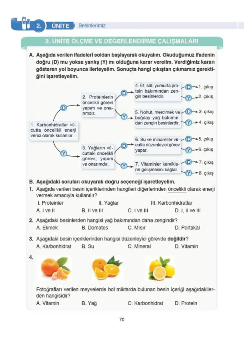 4. Sınıf Fen Bilimleri Ders Kitabı Cevapları SDR İpekyolu Yayıncılık Sayfa 70