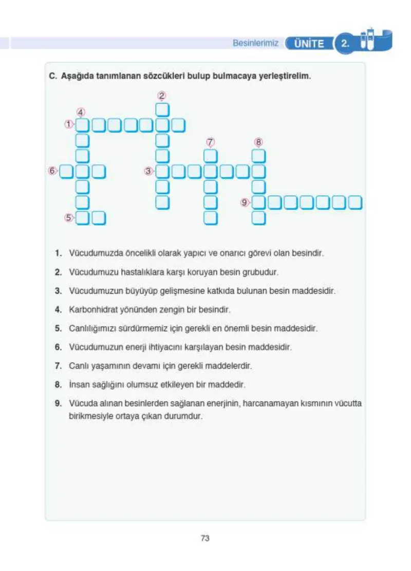 4. Sınıf Fen Bilimleri Ders Kitabı Cevapları SDR İpekyolu Yayıncılık Sayfa 73
