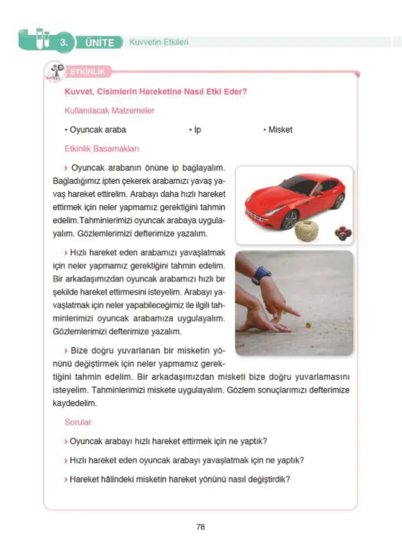 4. Sınıf Fen Bilimleri Ders Kitabı Cevapları SDR İpekyolu Yayıncılık Sayfa 78