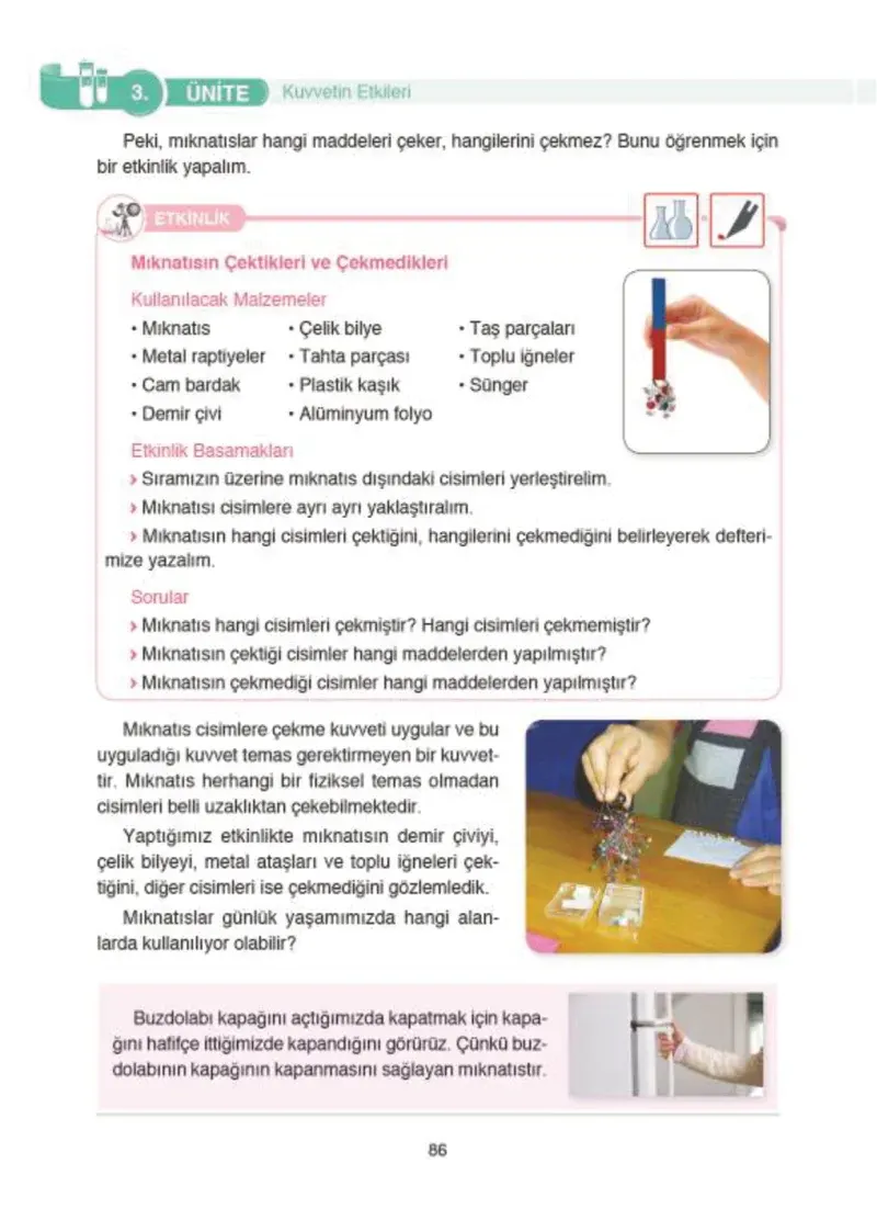 4. Sınıf Fen Bilimleri Ders Kitabı Cevapları SDR İpekyolu Yayıncılık Sayfa 86