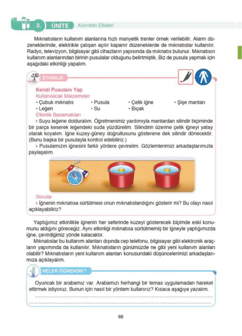 4. Sınıf Fen Bilimleri Ders Kitabı Cevapları SDR İpekyolu Yayıncılık Sayfa 88