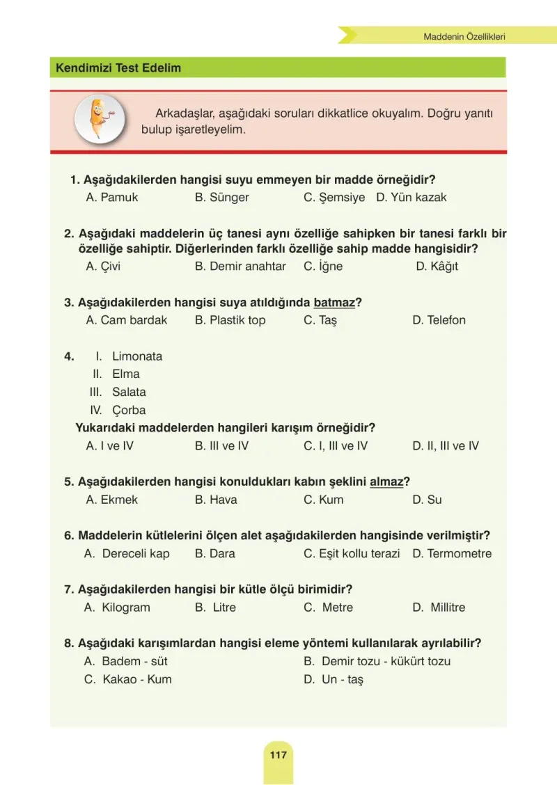 4. Sınıf Fen Bilimleri Ders Kitabı Cevapları Sözcü Yayınları Sayfa 117