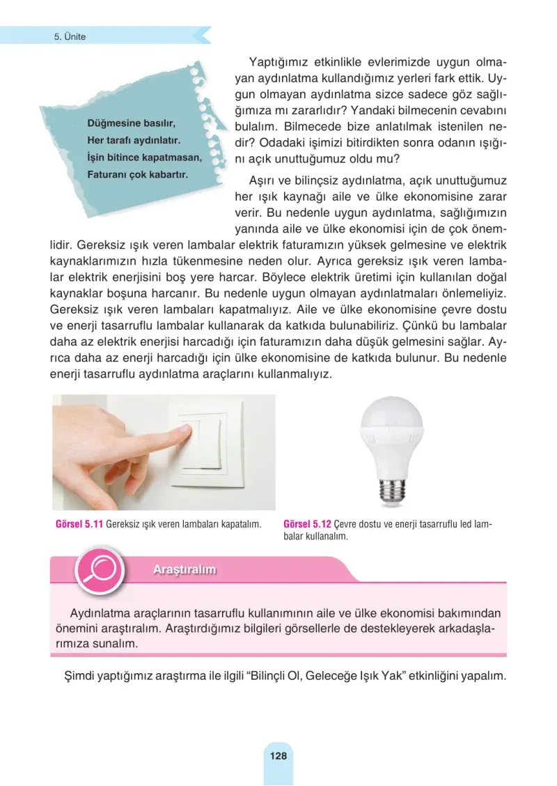 4. Sınıf Fen Bilimleri Ders Kitabı Cevapları Sözcü Yayınları Sayfa 128