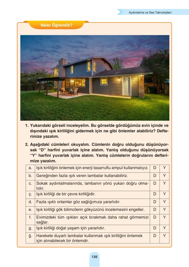 4. Sınıf Fen Bilimleri Ders Kitabı Cevapları Sözcü Yayınları Sayfa 135