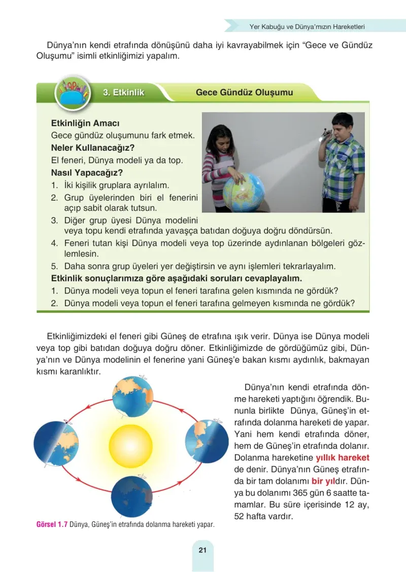 4. Sınıf Fen Bilimleri Ders Kitabı Cevapları Sözcü Yayınları Sayfa 21