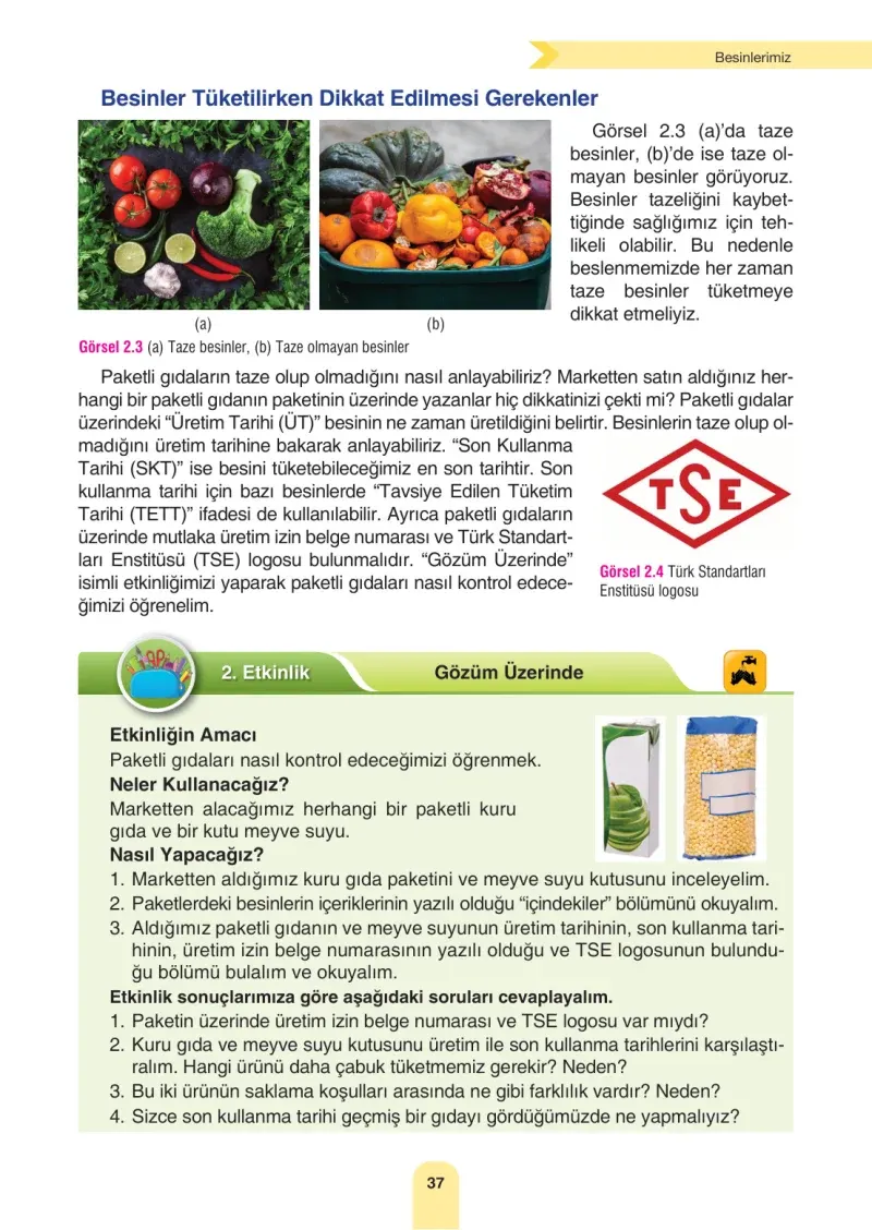 4. Sınıf Fen Bilimleri Ders Kitabı Cevapları Sözcü Yayınları Sayfa 37