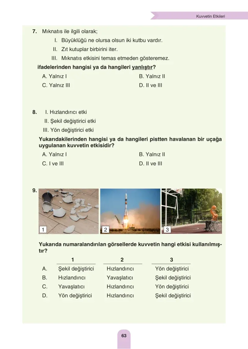 4. Sınıf Fen Bilimleri Ders Kitabı Cevapları Sözcü Yayınları Sayfa 63