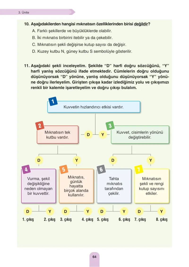4. Sınıf Fen Bilimleri Ders Kitabı Cevapları Sözcü Yayınları Sayfa 64