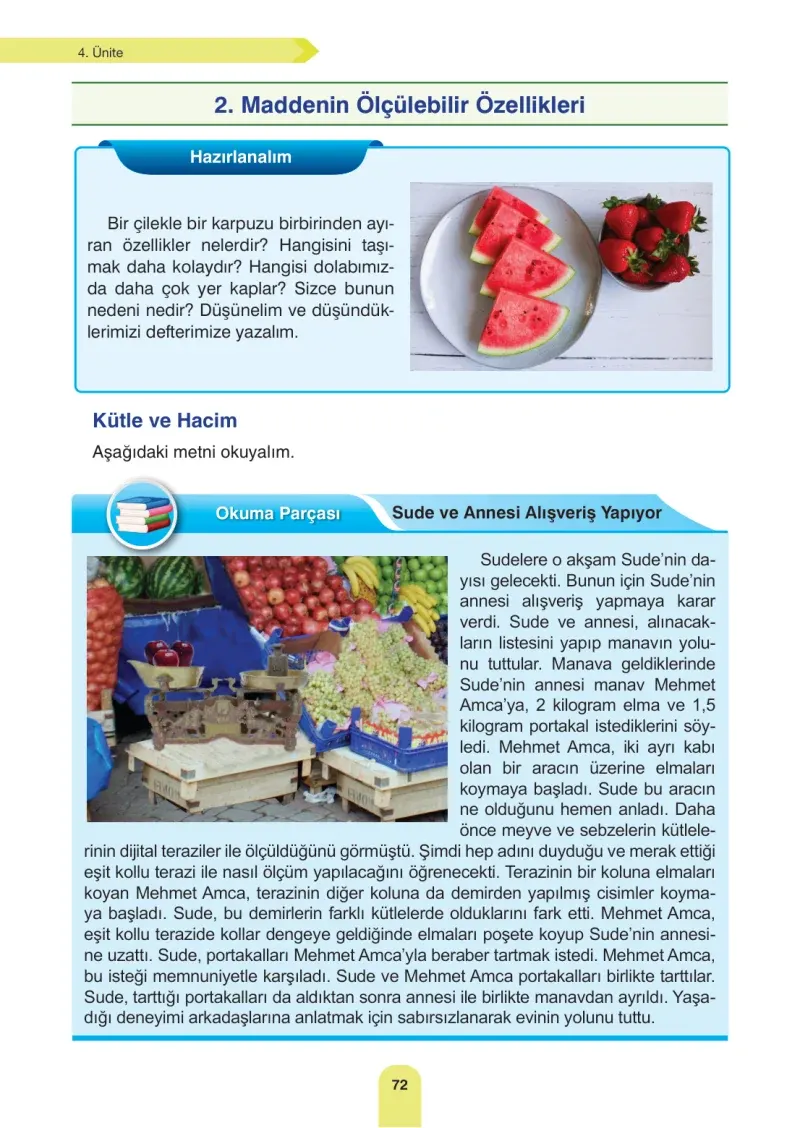 4. Sınıf Fen Bilimleri Ders Kitabı Cevapları Sözcü Yayınları Sayfa 72