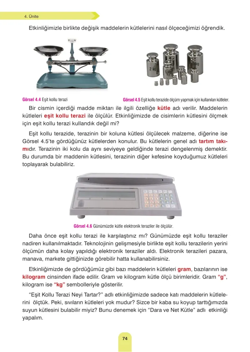 4. Sınıf Fen Bilimleri Ders Kitabı Cevapları Sözcü Yayınları Sayfa 74