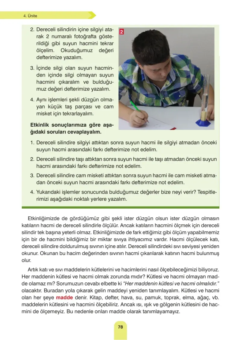 4. Sınıf Fen Bilimleri Ders Kitabı Cevapları Sözcü Yayınları Sayfa 78
