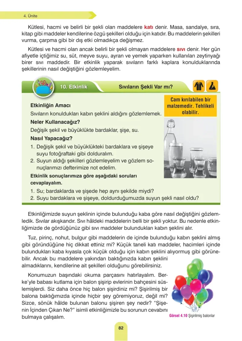 4. Sınıf Fen Bilimleri Ders Kitabı Cevapları Sözcü Yayınları Sayfa 82