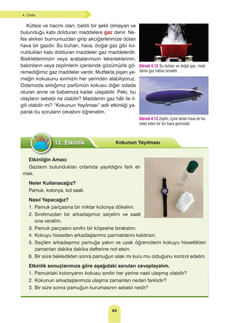 4. Sınıf Fen Bilimleri Ders Kitabı Cevapları Sözcü Yayınları Sayfa 84