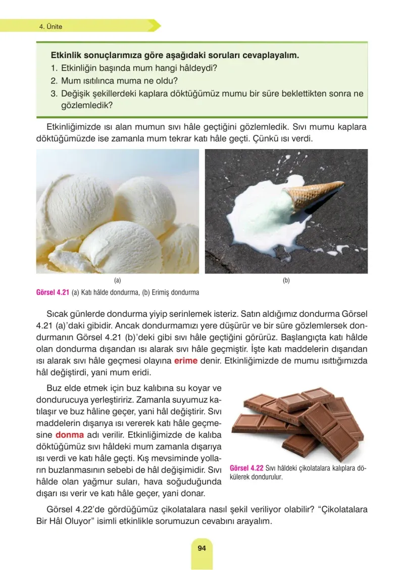 4. Sınıf Fen Bilimleri Ders Kitabı Cevapları Sözcü Yayınları Sayfa 94