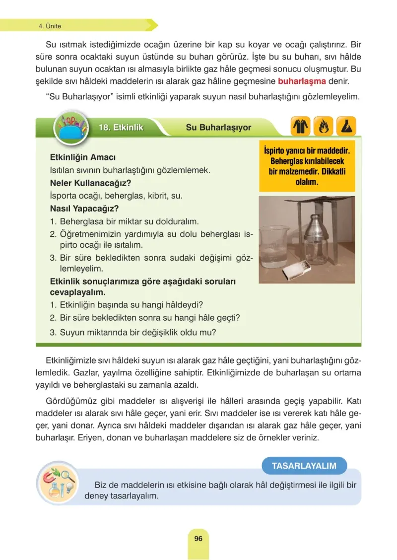 4. Sınıf Fen Bilimleri Ders Kitabı Cevapları Sözcü Yayınları Sayfa 96