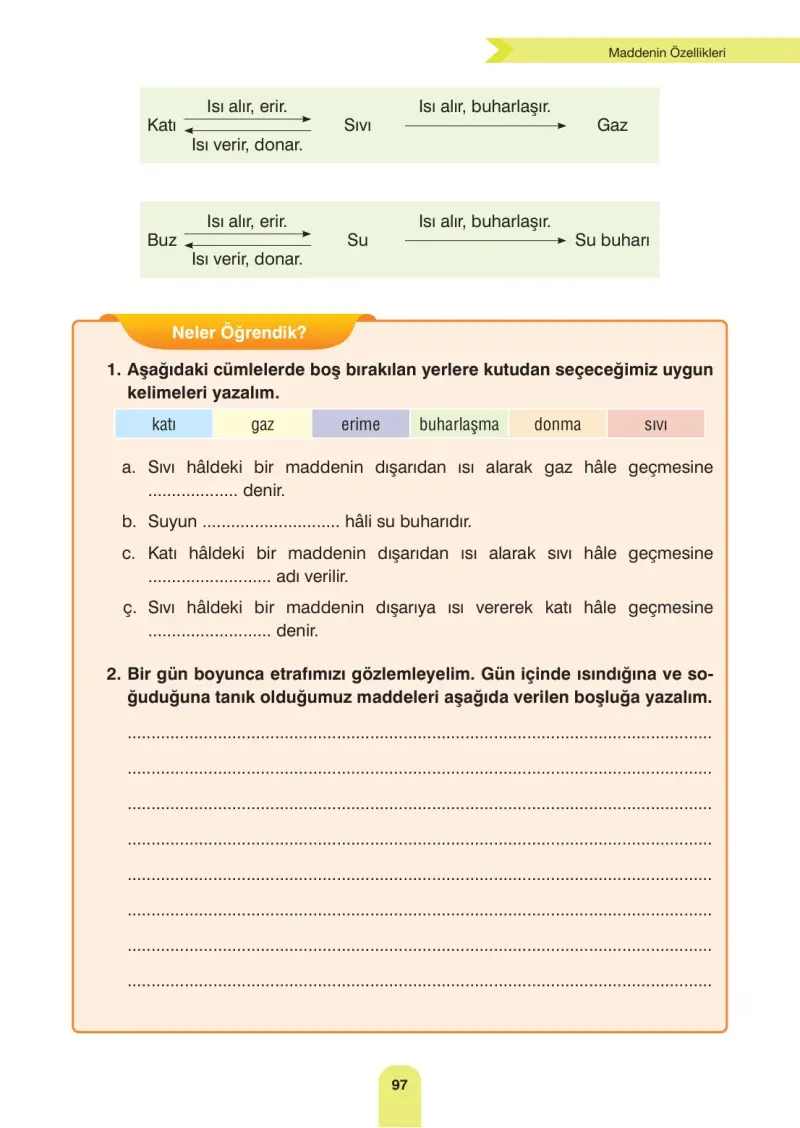 4. Sınıf Fen Bilimleri Ders Kitabı Cevapları Sözcü Yayınları Sayfa 97