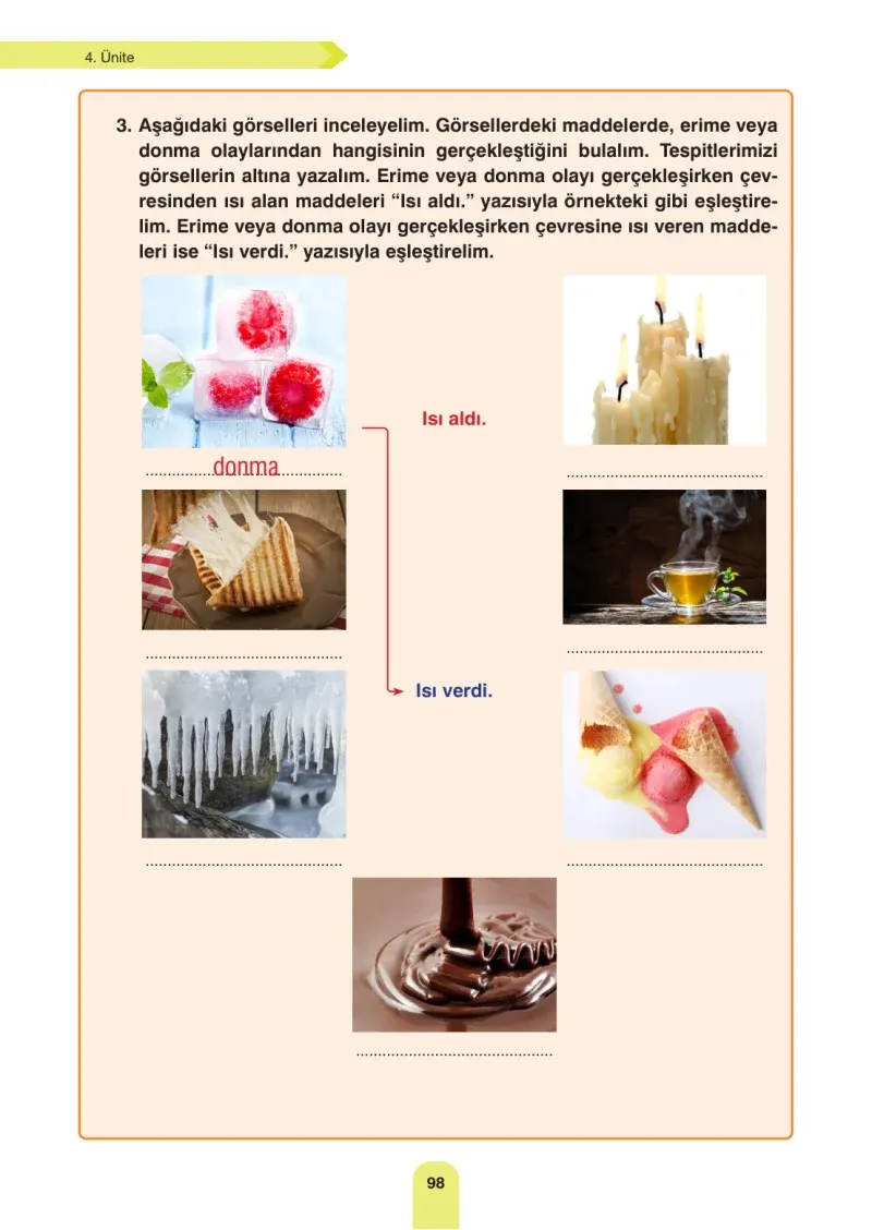 4. Sınıf Fen Bilimleri Ders Kitabı Cevapları Sözcü Yayınları Sayfa 98