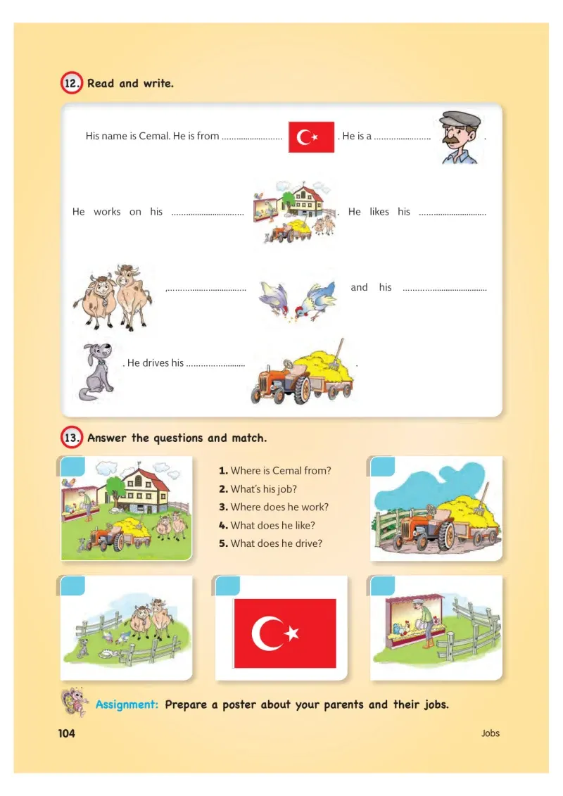 4. Sınıf İngilizce Ders Kitabı Cevapları Cem Yayınları Sayfa 104