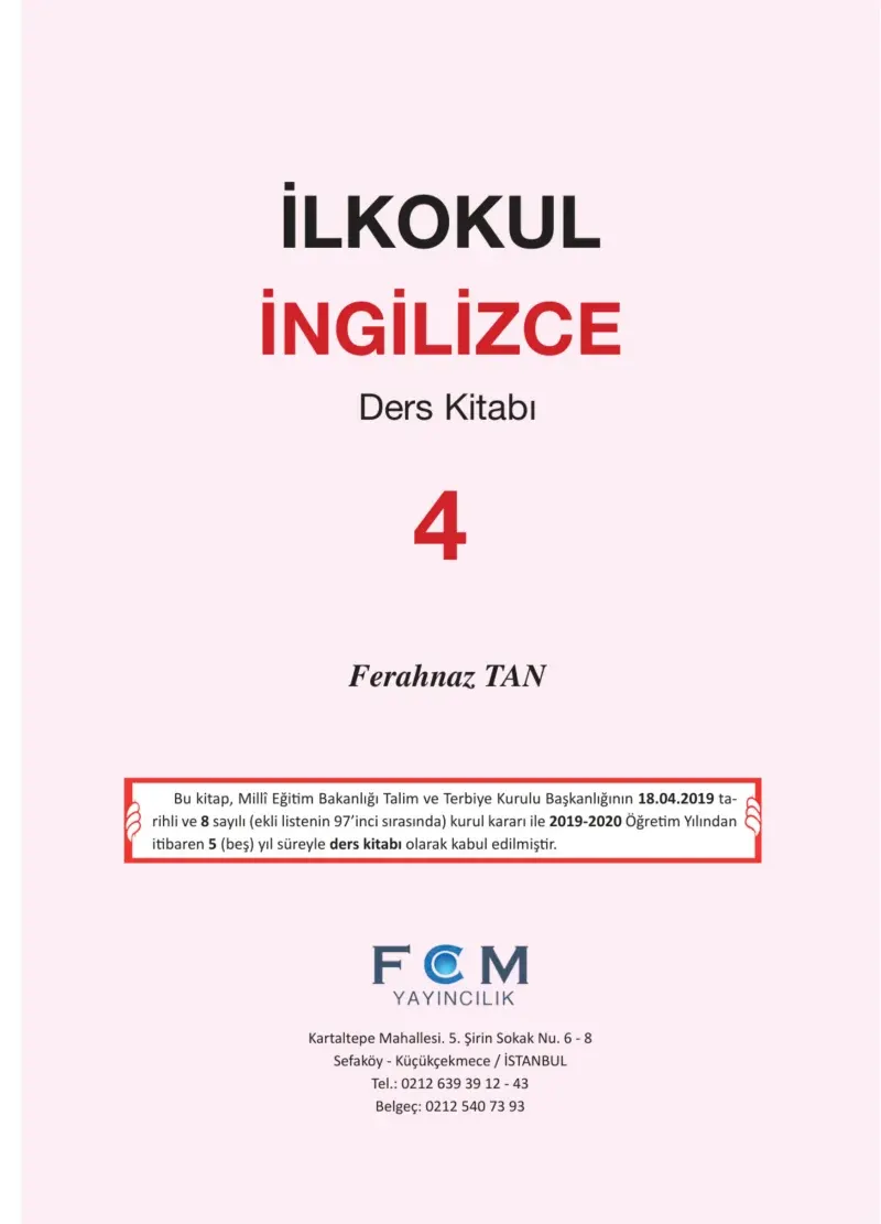 4. Sınıf İngilizce Ders Kitabı Cevapları FCM Yayıncılık Sayfa 1