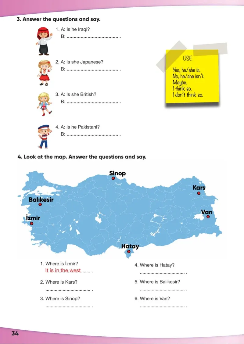 4. Sınıf İngilizce Ders Kitabı Cevapları Meb Yayınları Sayfa 34