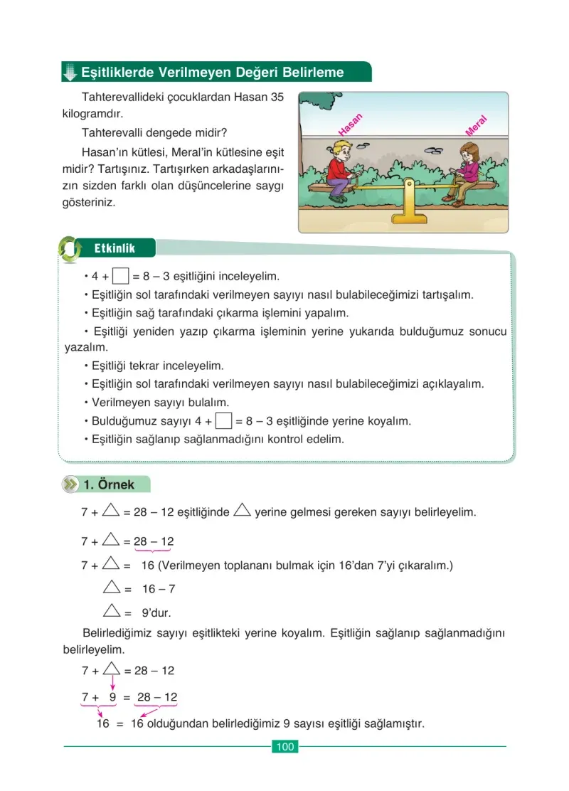 4. Sınıf Matematik Ders Kitabı Cevapları Ada Yayınları Sayfa 100