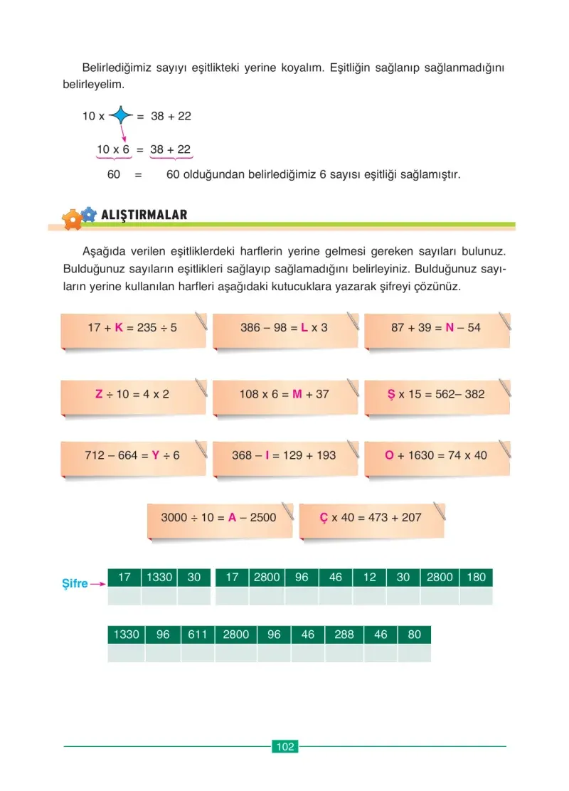 4. Sınıf Matematik Ders Kitabı Cevapları Ada Yayınları Sayfa 102