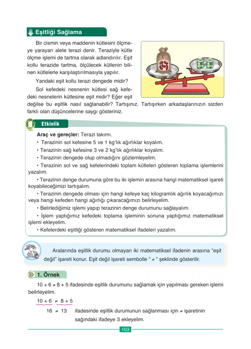4. Sınıf Matematik Ders Kitabı Cevapları Ada Yayınları Sayfa 103