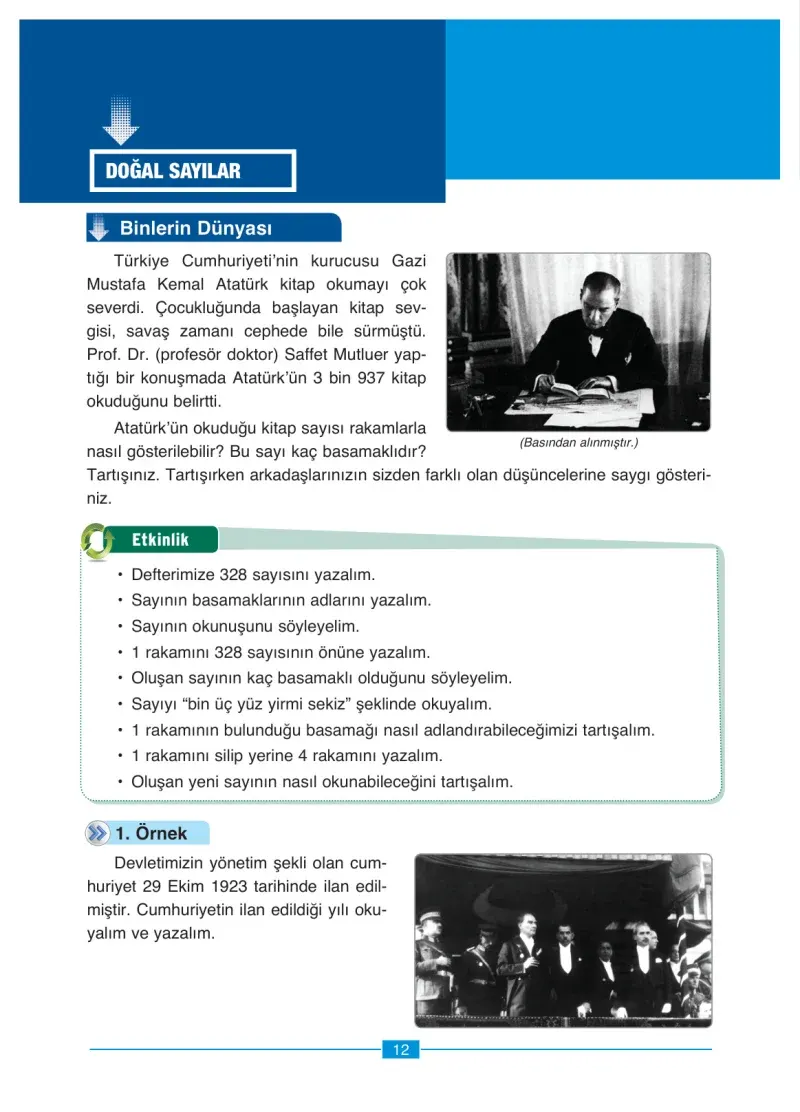4. Sınıf Matematik Ders Kitabı Cevapları Ada Yayınları Sayfa 12
