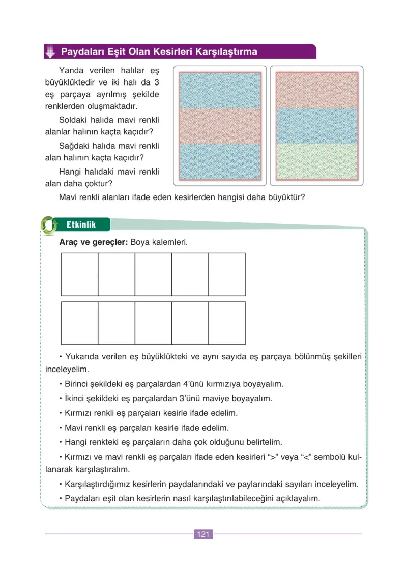 4. Sınıf Matematik Ders Kitabı Cevapları Ada Yayınları Sayfa 121