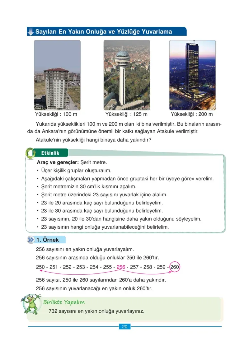 4. Sınıf Matematik Ders Kitabı Cevapları Ada Yayınları Sayfa 20