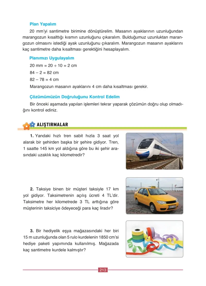 4. Sınıf Matematik Ders Kitabı Cevapları Ada Yayınları Sayfa 213