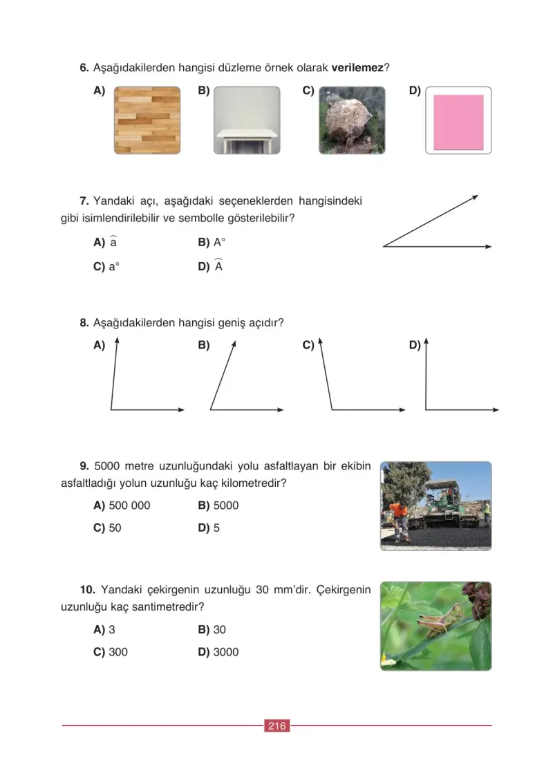 4. Sınıf Matematik Ders Kitabı Cevapları Ada Yayınları Sayfa 216
