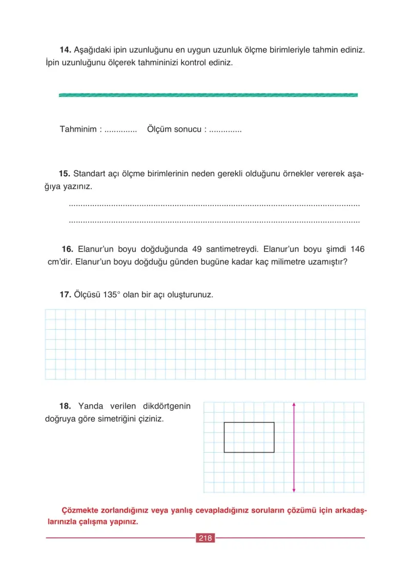 4. Sınıf Matematik Ders Kitabı Cevapları Ada Yayınları Sayfa 218
