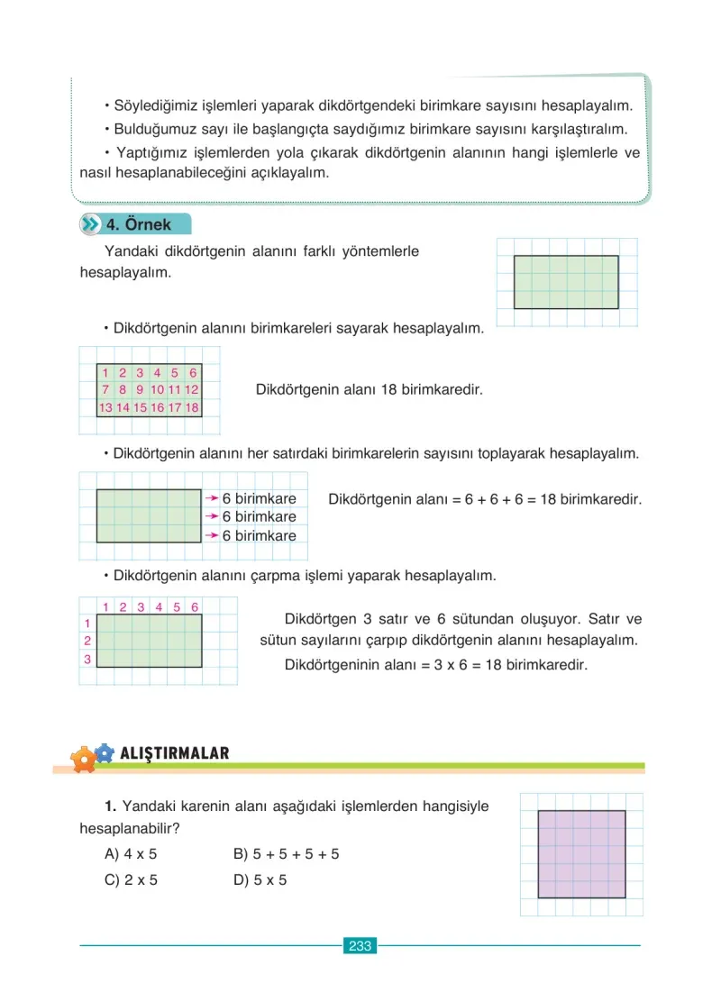 4. Sınıf Matematik Ders Kitabı Cevapları Ada Yayınları Sayfa 233