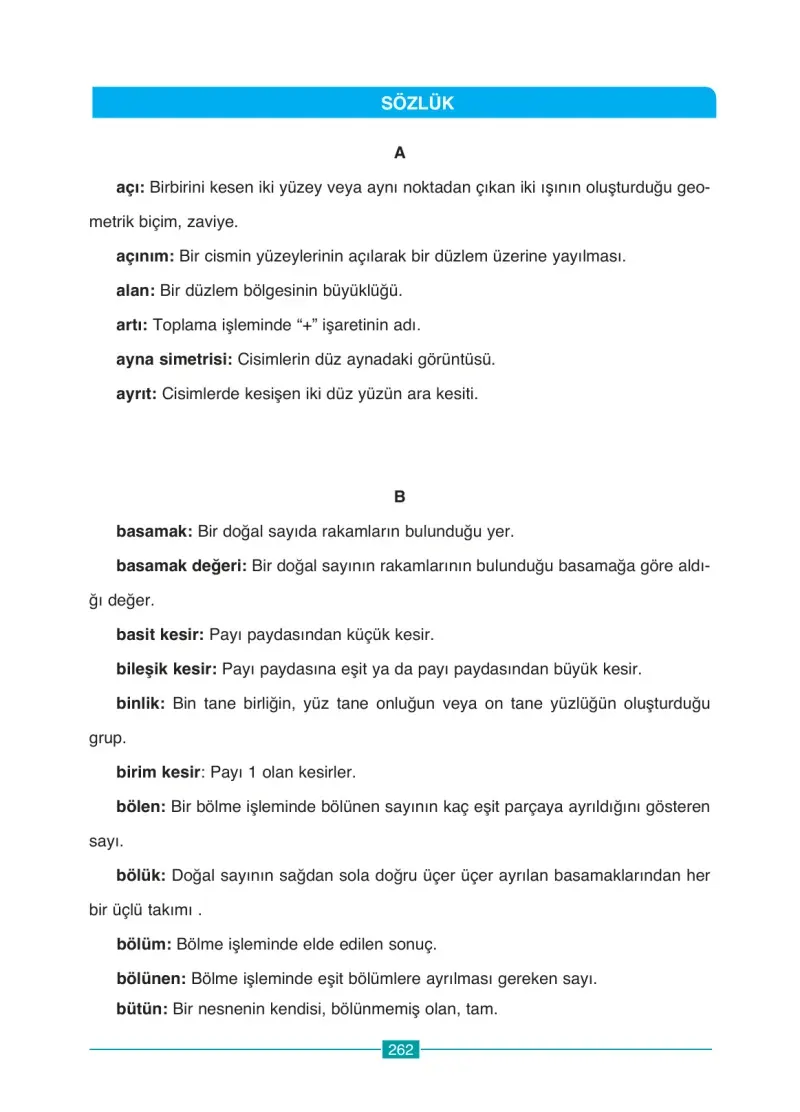 4. Sınıf Matematik Ders Kitabı Cevapları Ada Yayınları Sayfa 262