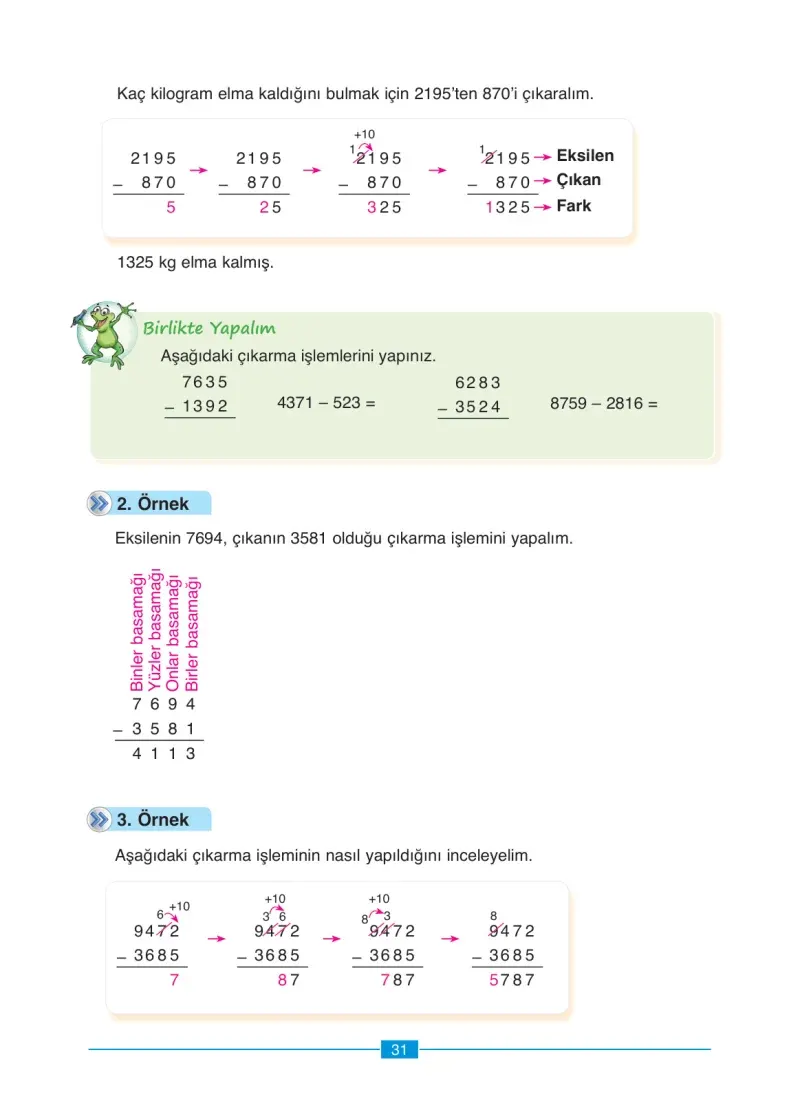4. Sınıf Matematik Ders Kitabı Cevapları Ada Yayınları Sayfa 31