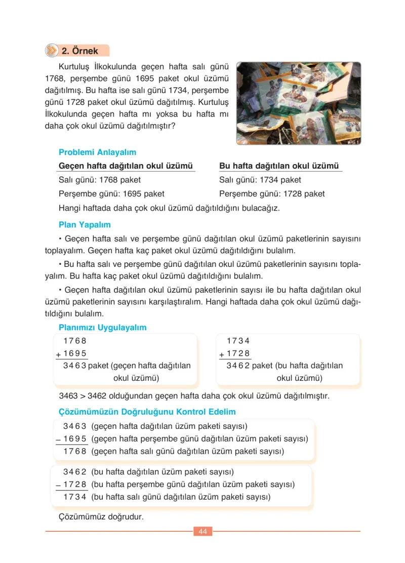 4. Sınıf Matematik Ders Kitabı Cevapları Ada Yayınları Sayfa 44