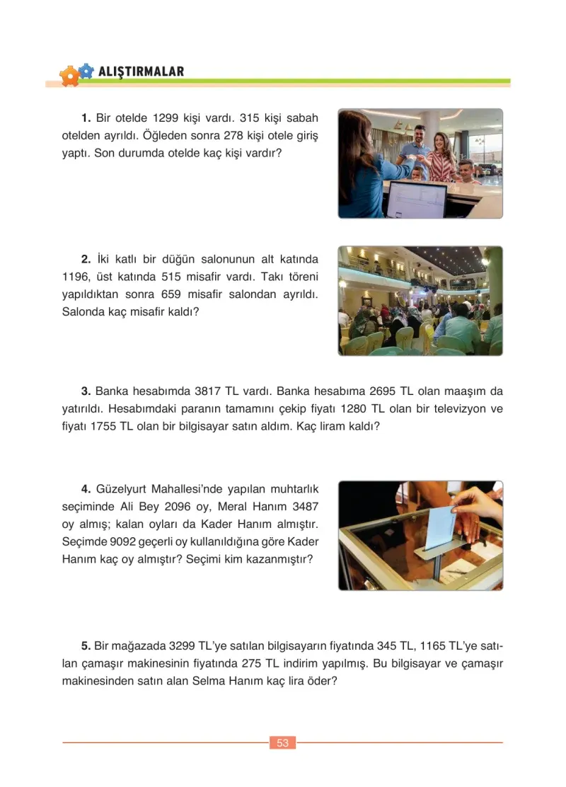 4. Sınıf Matematik Ders Kitabı Cevapları Ada Yayınları Sayfa 53