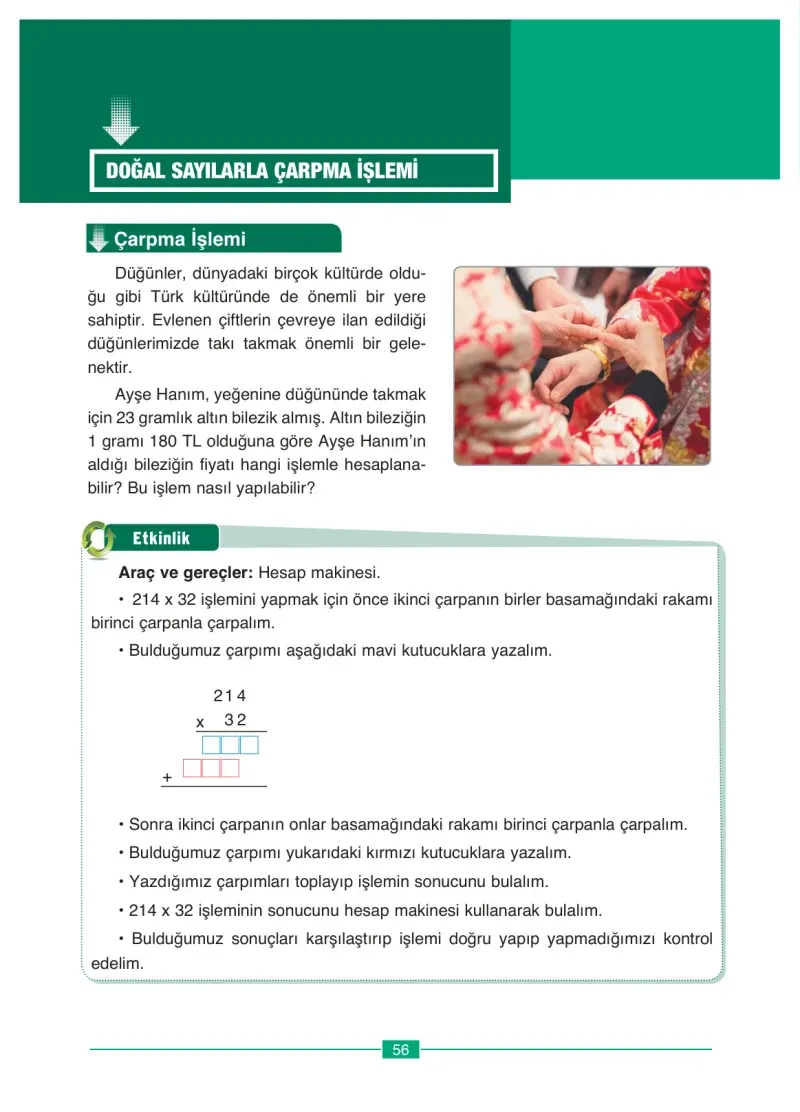 4. Sınıf Matematik Ders Kitabı Cevapları Ada Yayınları Sayfa 56