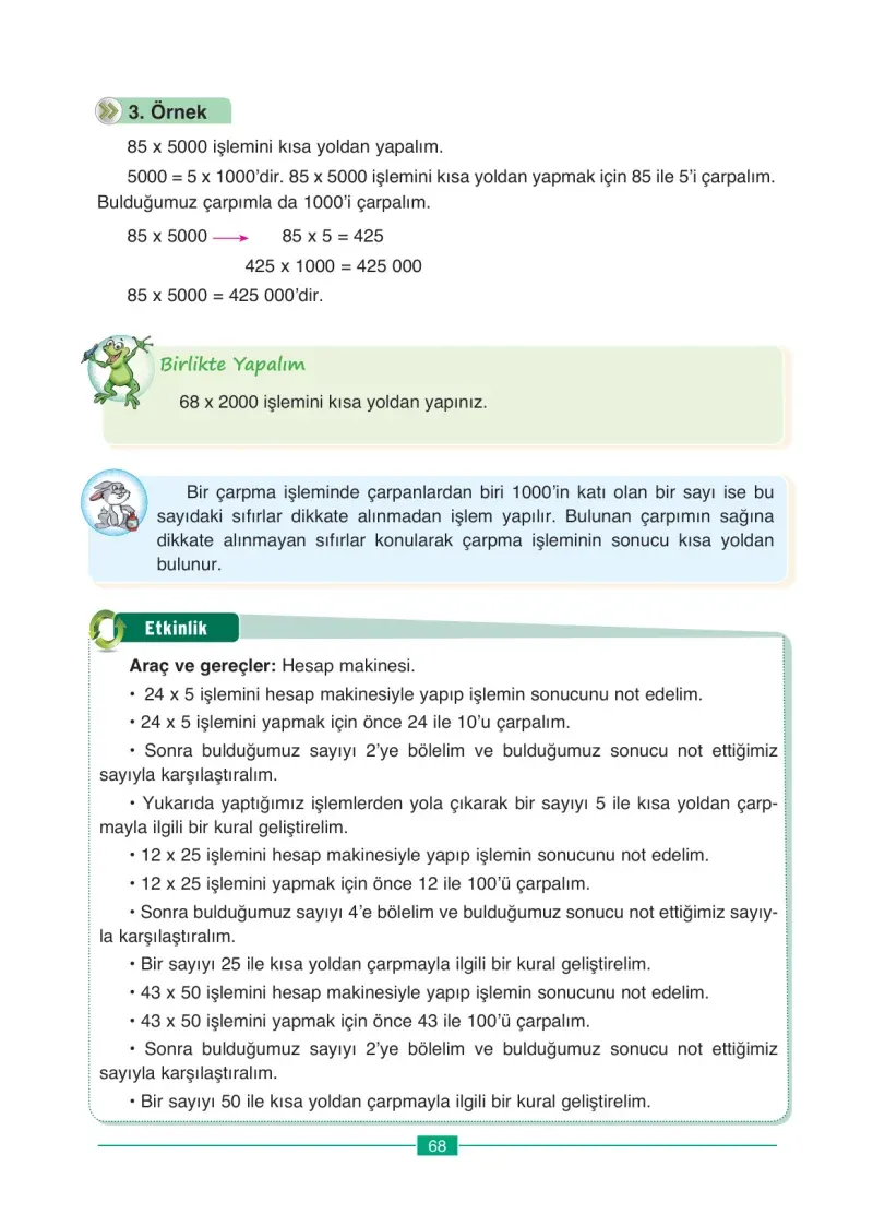 4. Sınıf Matematik Ders Kitabı Cevapları Ada Yayınları Sayfa 68