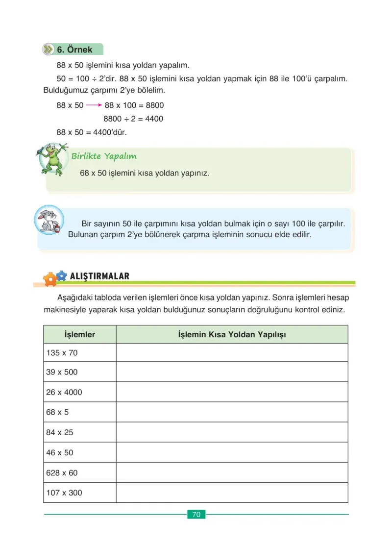4. Sınıf Matematik Ders Kitabı Cevapları Ada Yayınları Sayfa 70